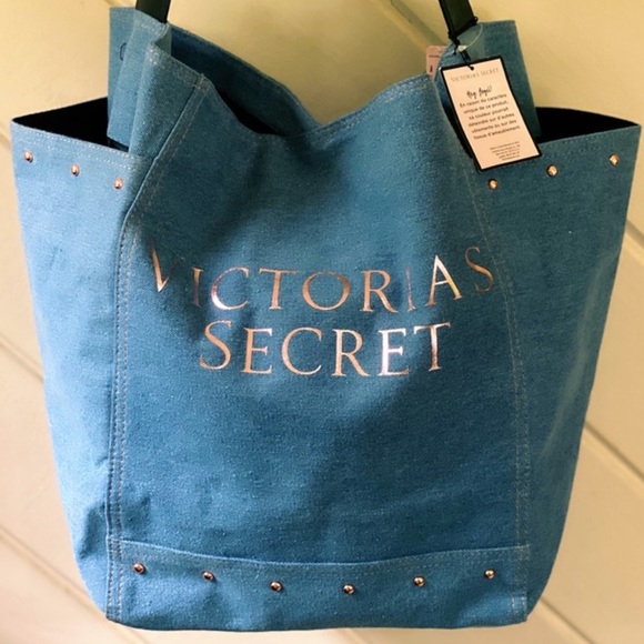 Victoria's Secret Handbags - DENIM & STUDS VICTORIA’S SECRET XL TOTE NWT